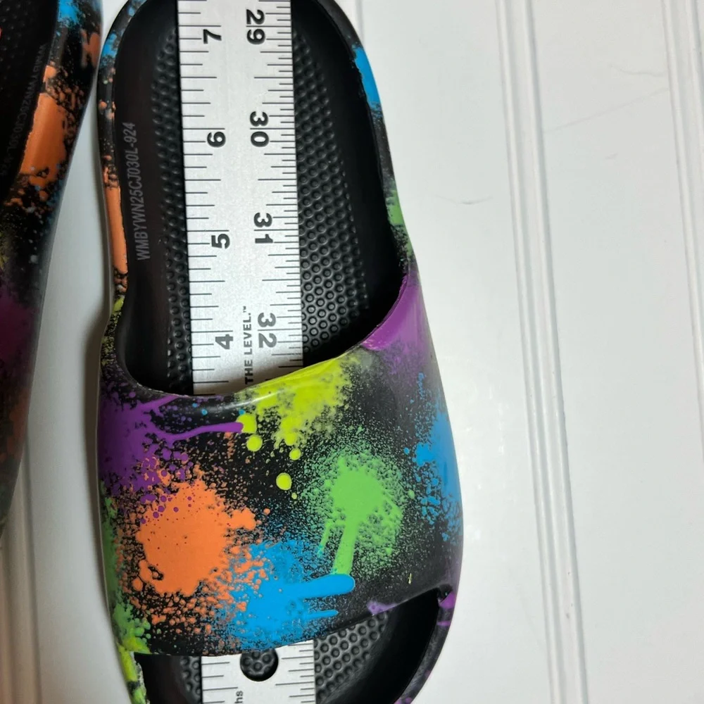 Wonder Nation Size 11-12 Kids Color Splash Sandals Slides NWT